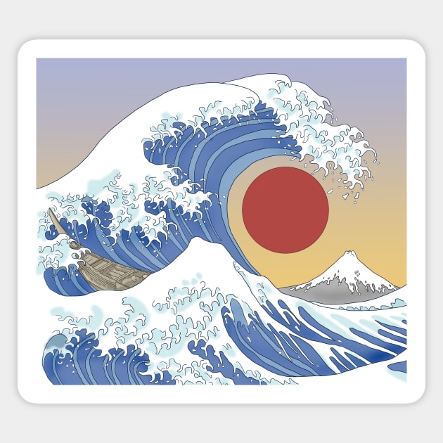 hokusai Sticker by tonguetied